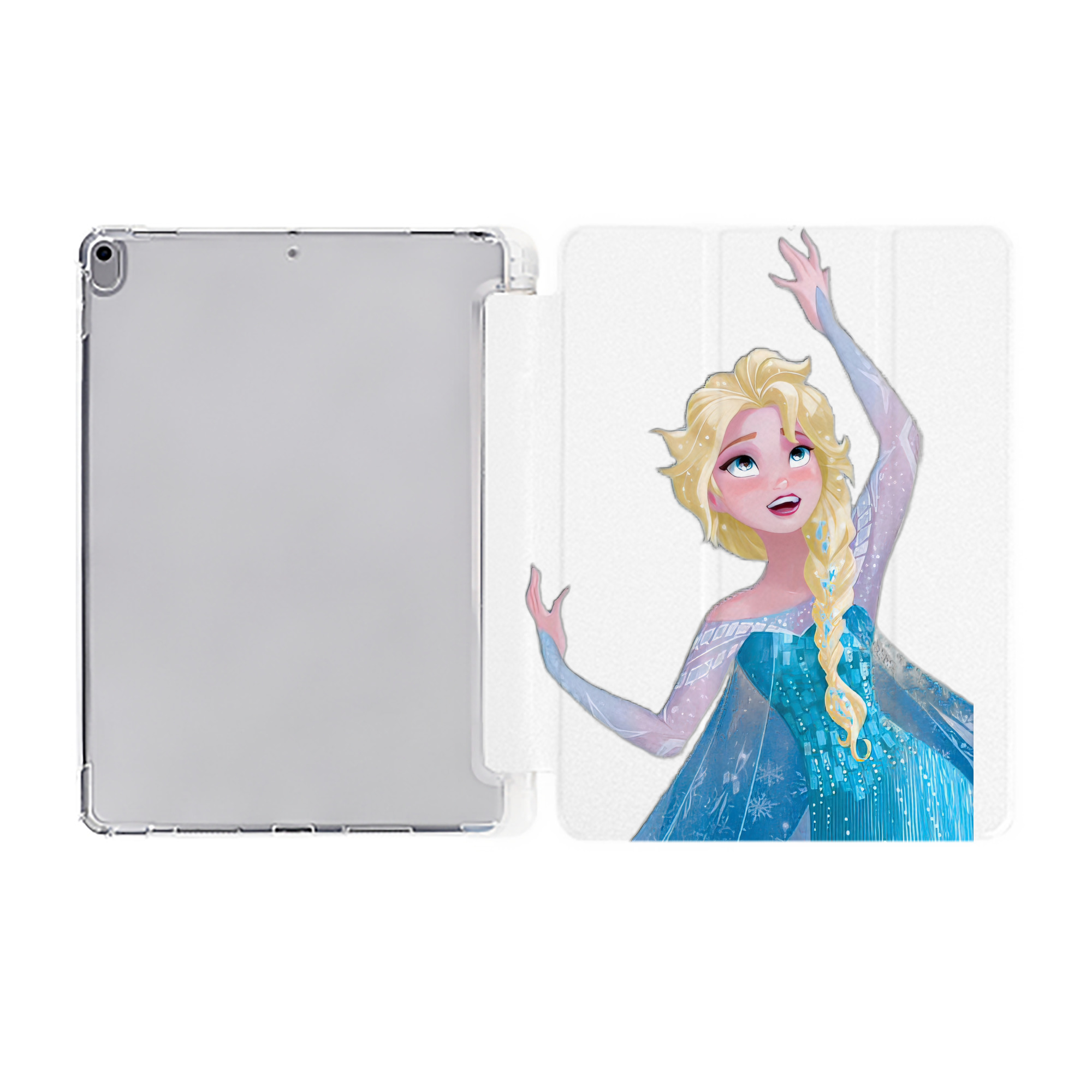 （画像用） アナと雪の女王 アンナ エルサ Frozen Anna Elsa IPad ケース ペン収納付き 三つ折りスタンド PUレザー×シリコン 対応機種9.5/10.5/10.9インチ